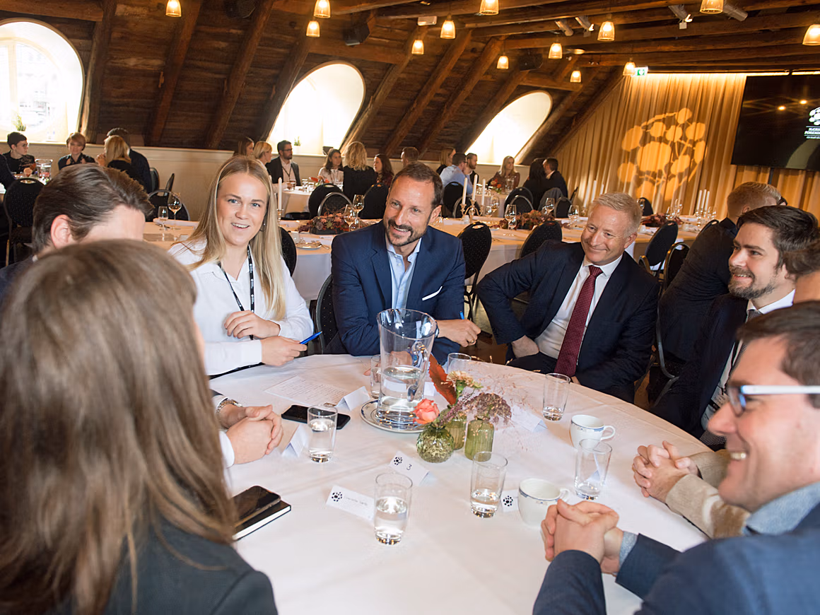 Kronprins Haakon og Harald Minge Næringsforeningen